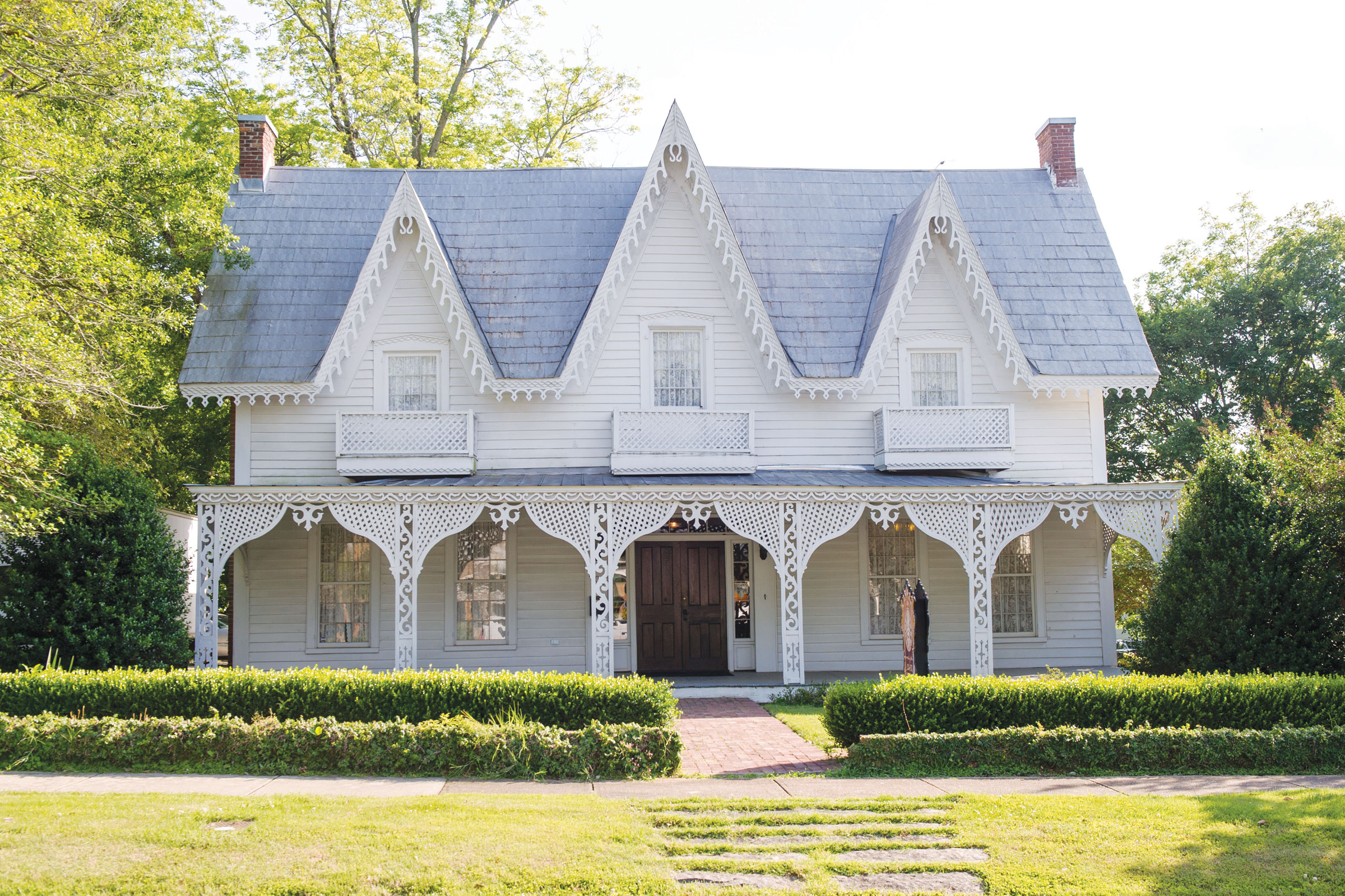 Opelika decorated with historic Carpenter Gothic houses