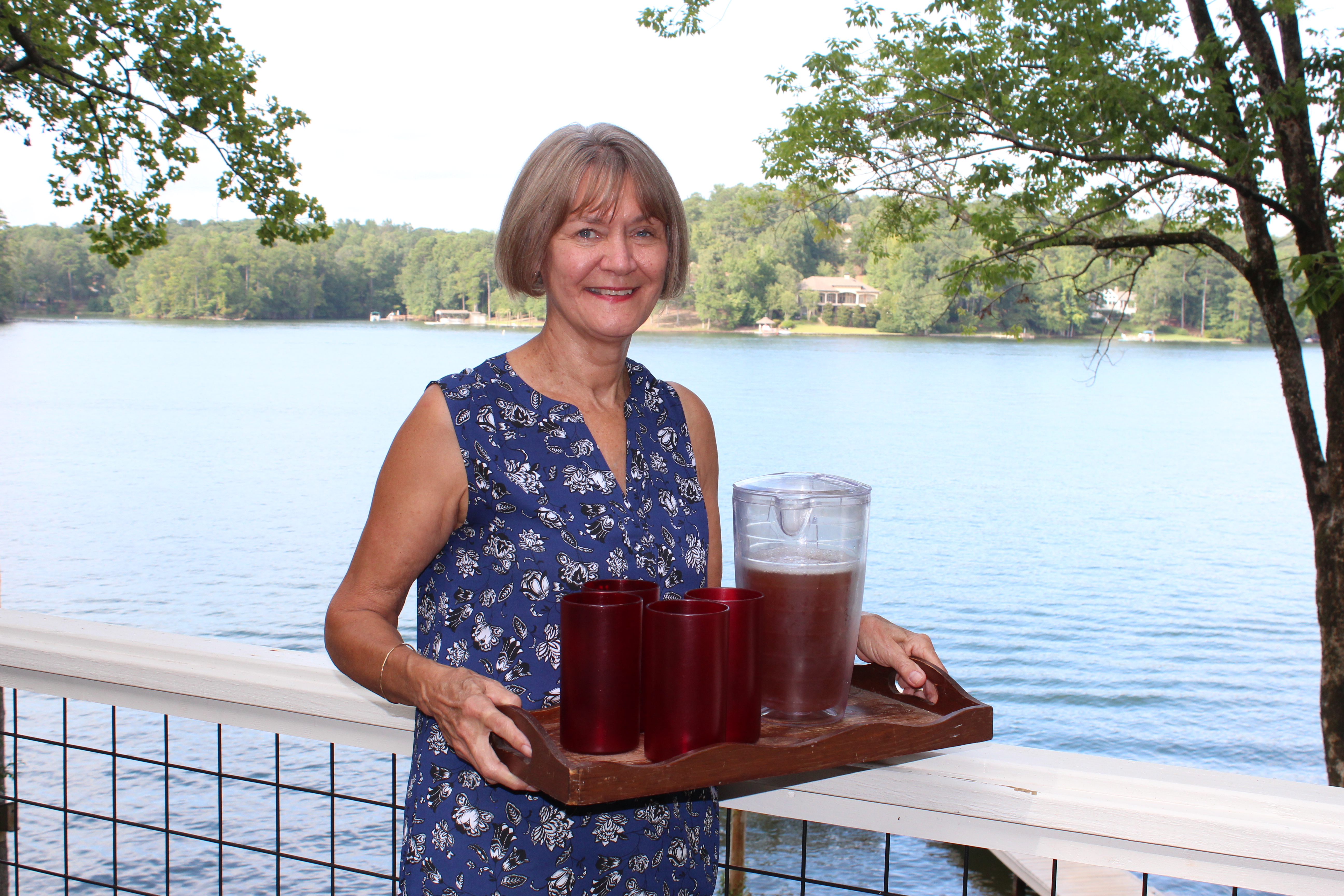Julia Thomas enjoys offering hospitality at lake home