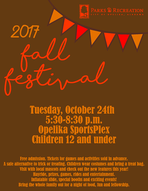 Fall Festival to be held at Sportsplex Oct. 24