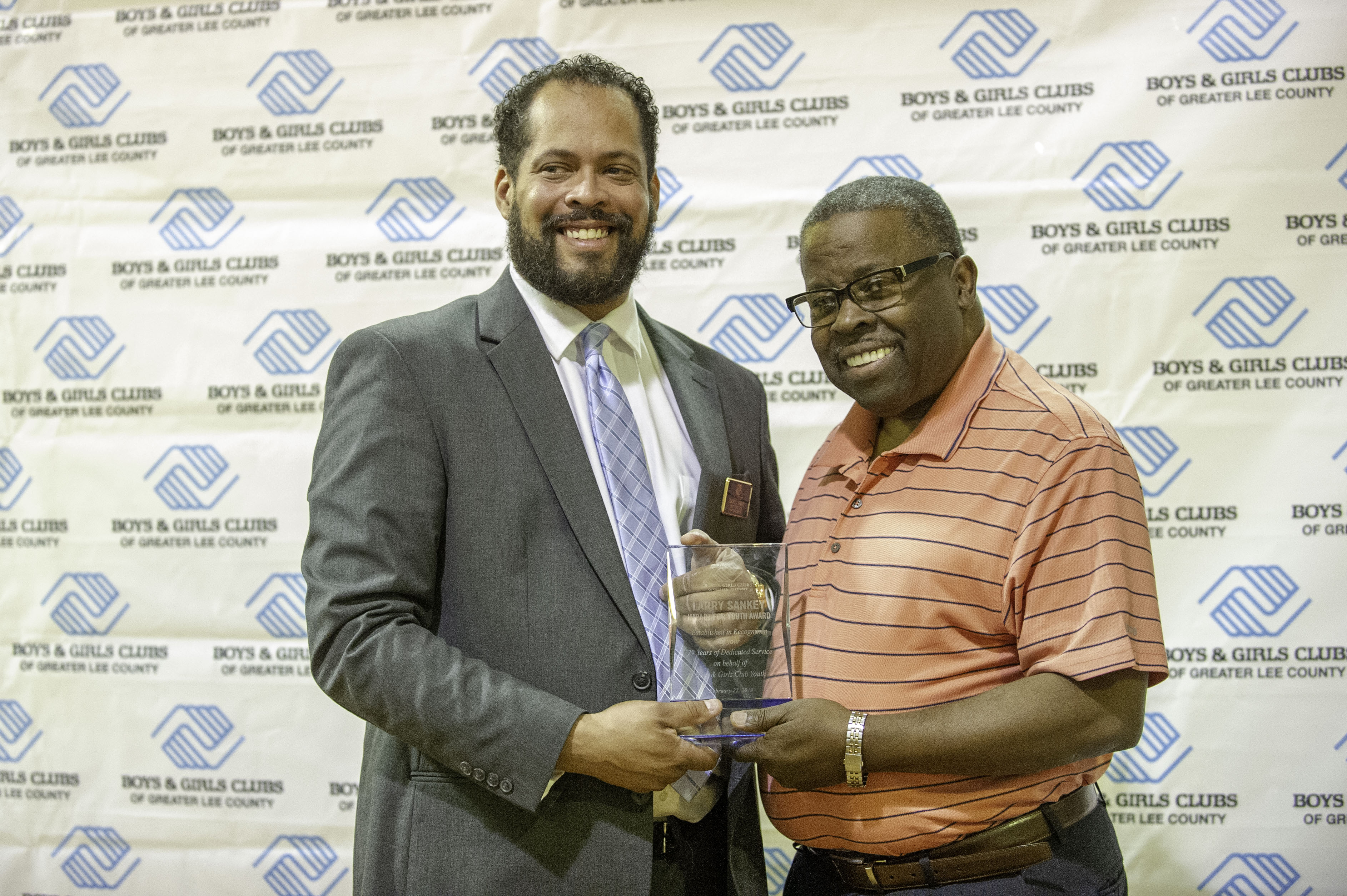 Larry Sankey receives award from Boys and Girls Club of Greater Lee County