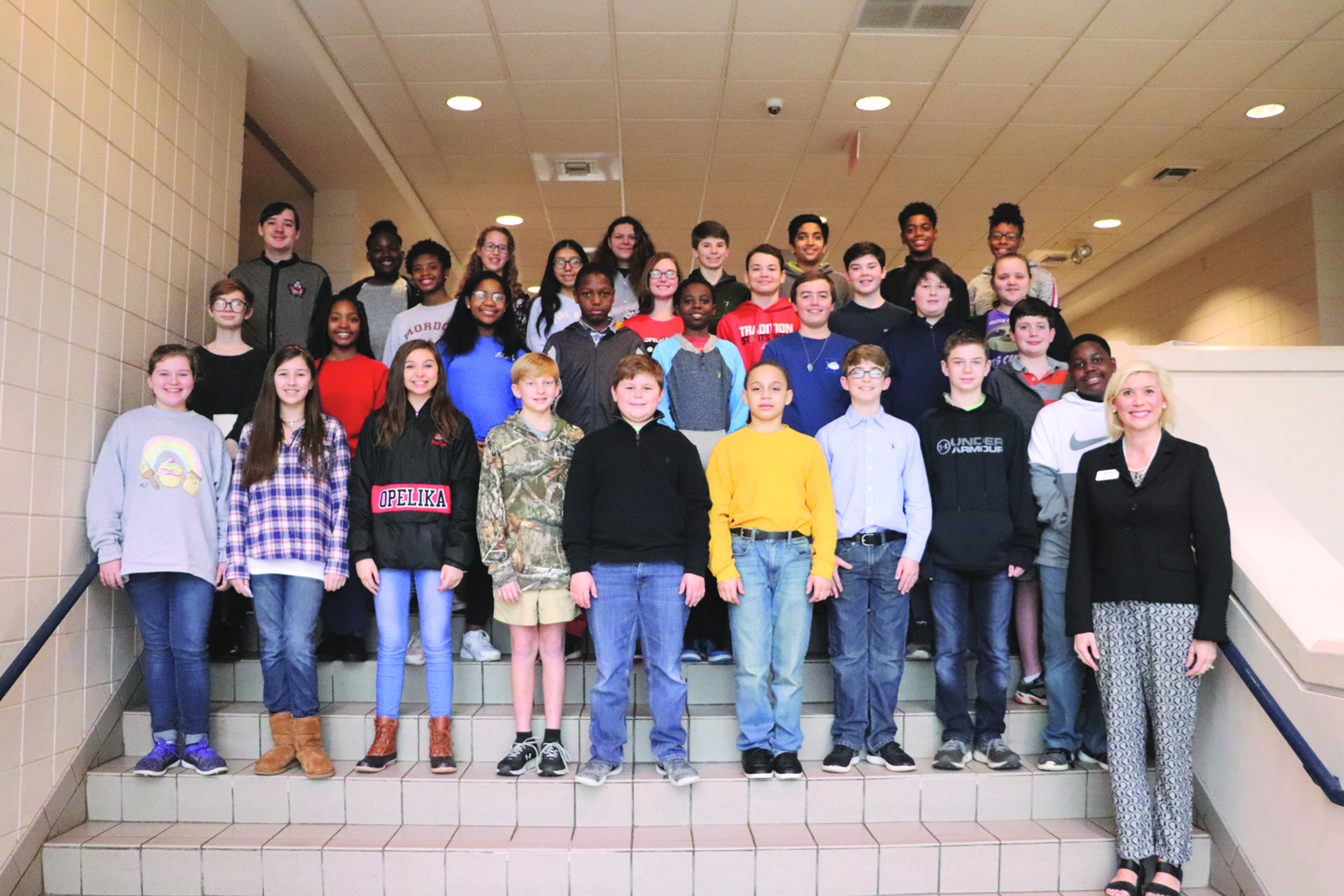 2018-19 Duke Tip Scholars from Opelika Middle School recognized last month