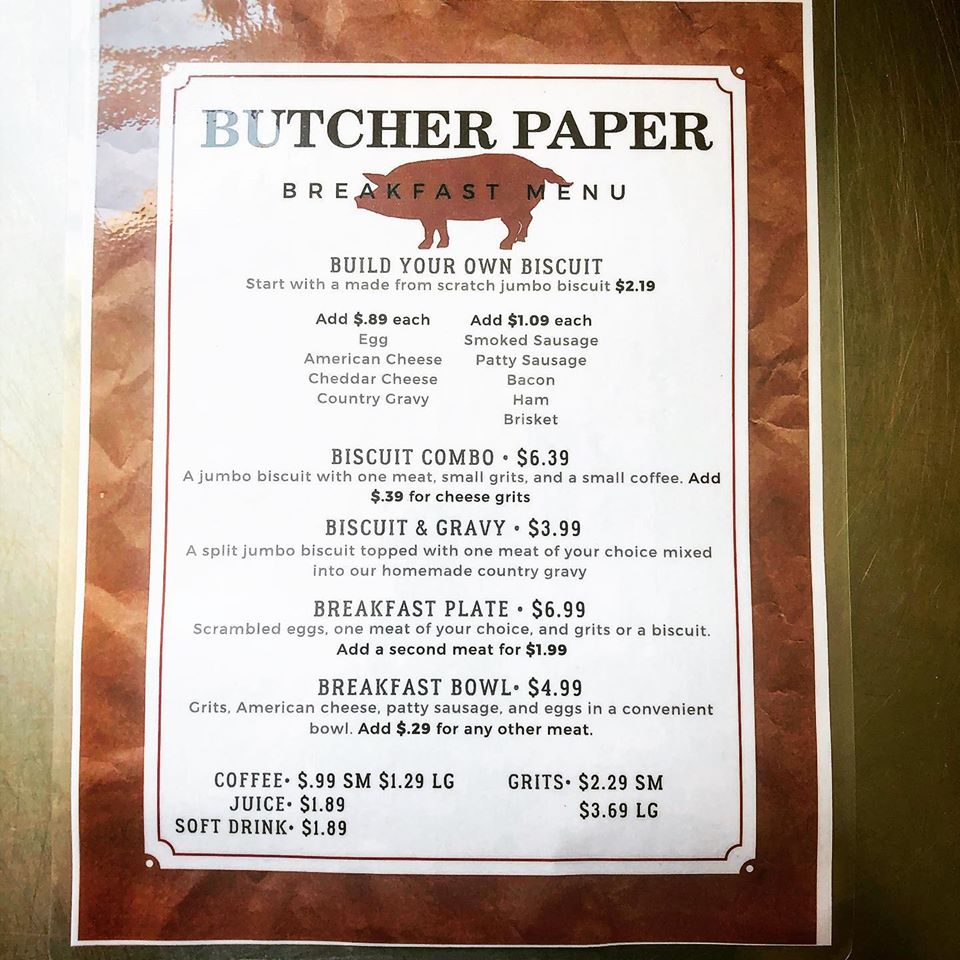 Butcher Paper BBQ introduces breakfast menu