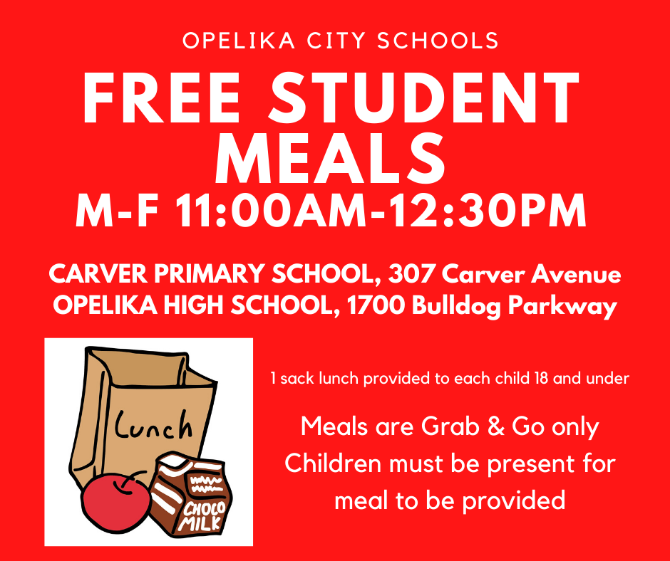 Opelika City Schools to provide free student meals beginning March 23