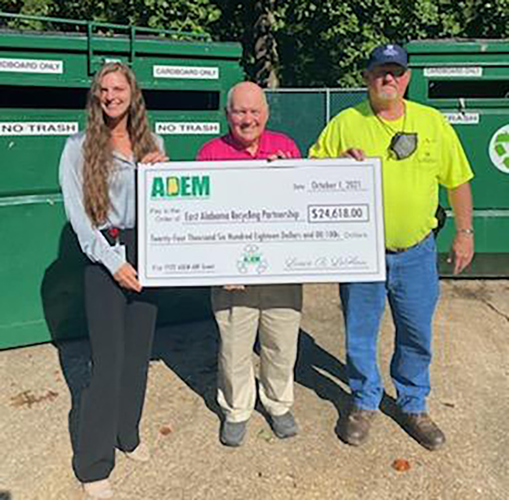 ADEM Grant Presented to East Alabama Recycling Partnership