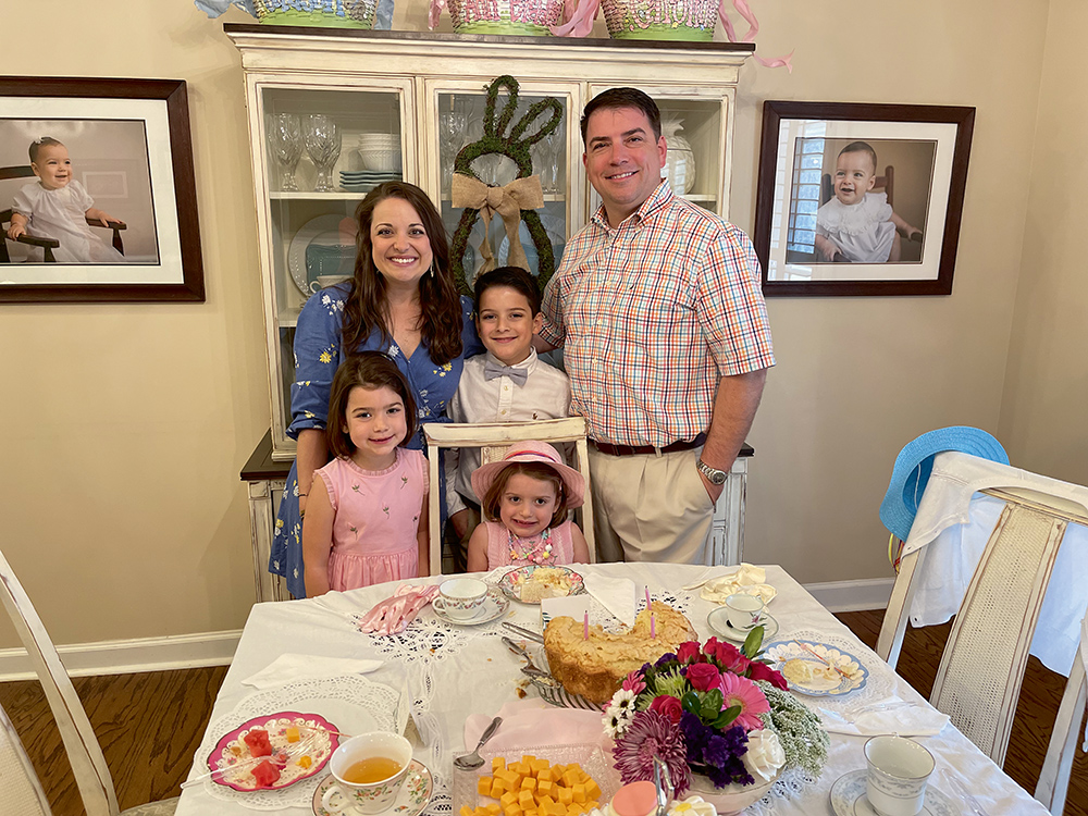 Entire Family Helps With Tea Party Celebrating A Special Birthday