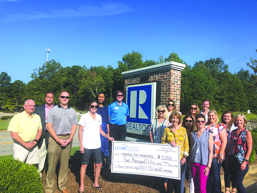 LCAR Presents Check to Habitat for Humanity￼