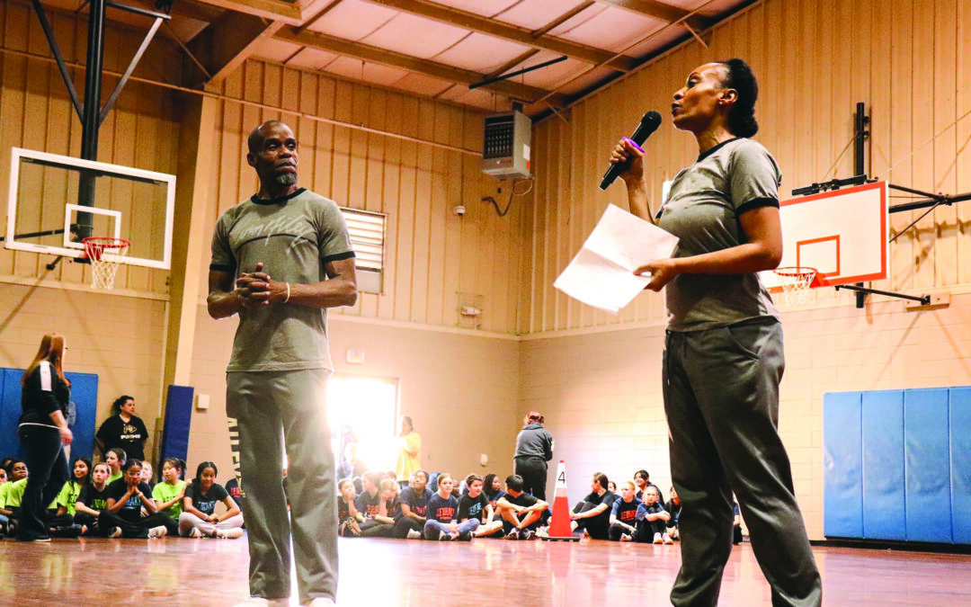 Sixth graders learn coreography at the Gouge Center