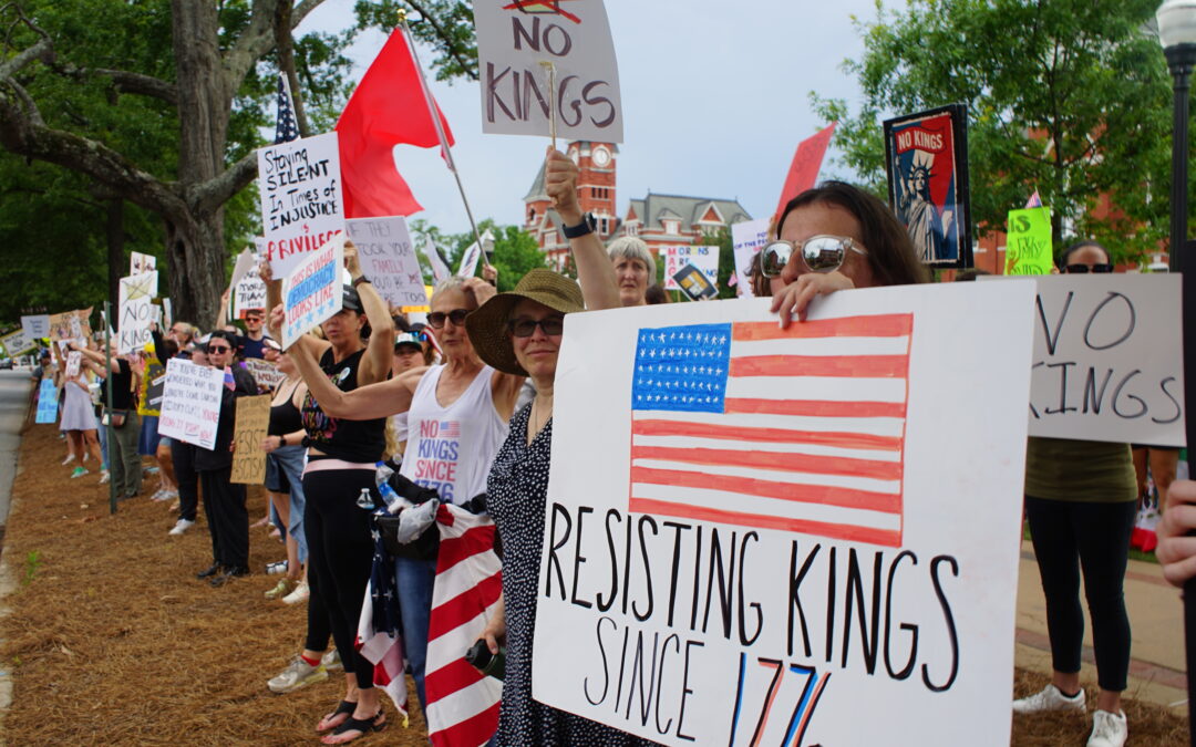 Hundreds turn out for local ‘No Kings’ demonstration