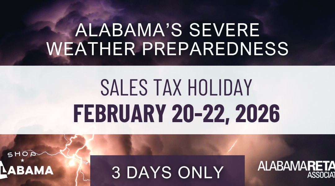 Alabama Severe Weather Preparedness Sales Tax Holiday Set for Feb. 20–22