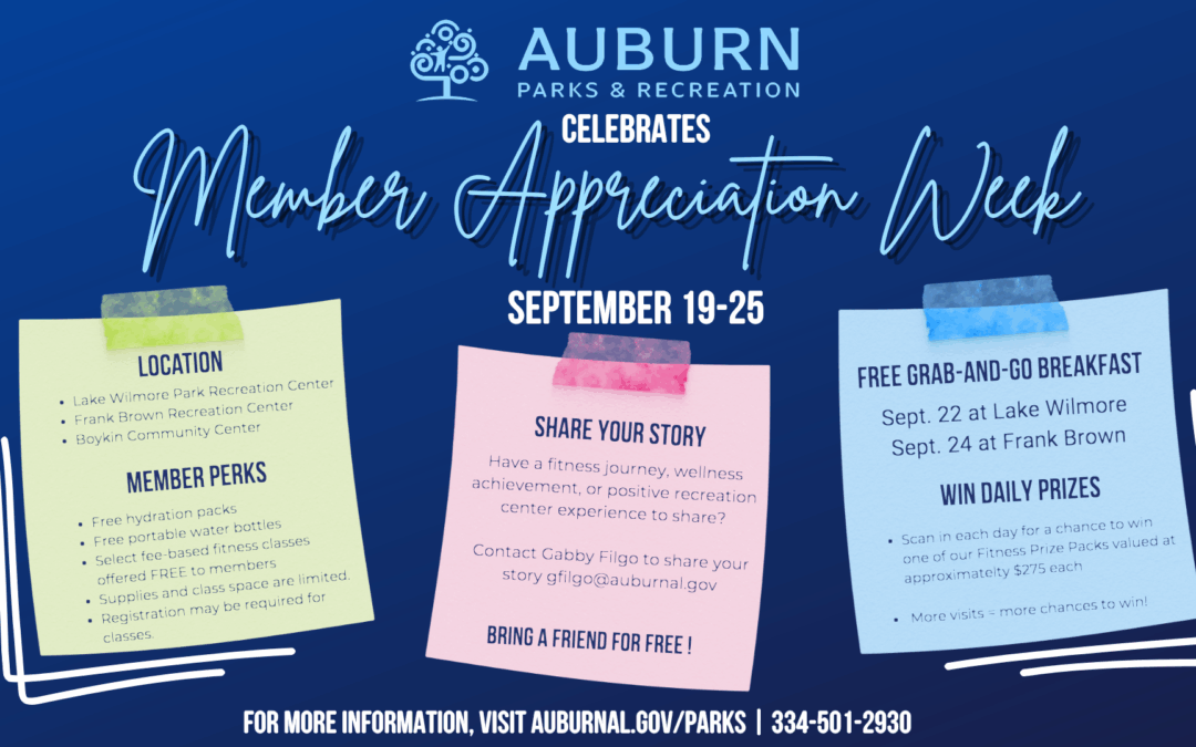 Auburn Parks & Rec celebrates Member Appreciation Week